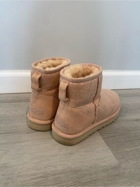UGG Mini Booties in Peach Suede